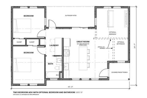 2 bedroom 1000 sq ft floor plan