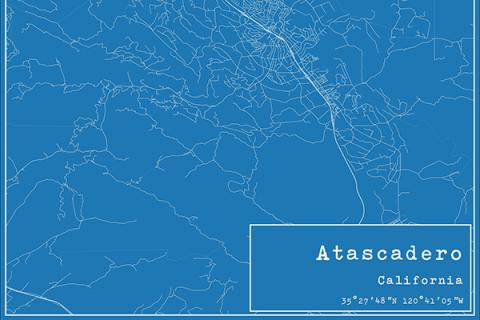 Blue map of atascadero