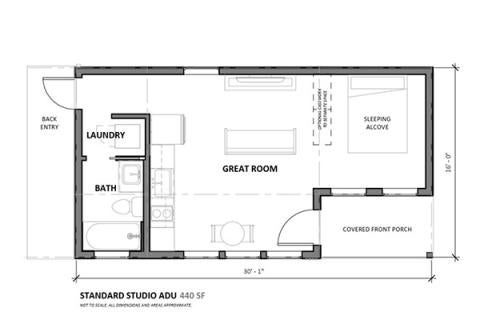 445 sq ft studio