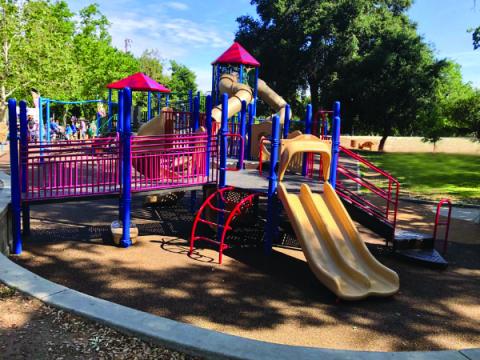 Picture of play structure at Atascadero Lake Park.