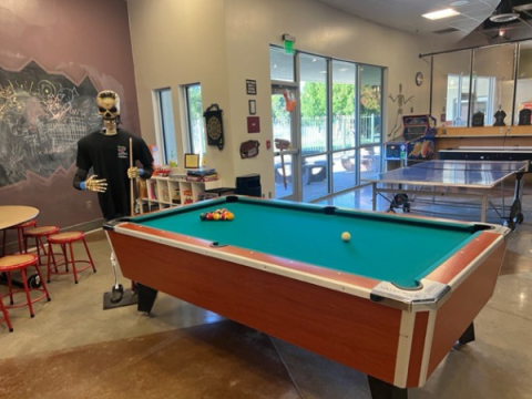 Teen Center pool table.