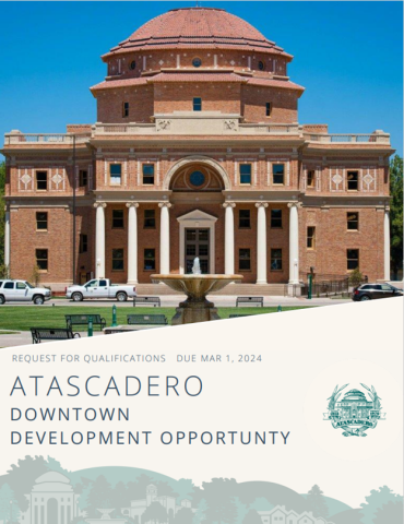 Cover page of RFP with Atascadero City Hall image included.