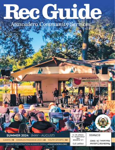 Recreation Guide (Summer 2024) featuring a photo of an outdoor concert. 