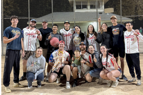 A picture of the fall 2026 adult kickball league champions. 
