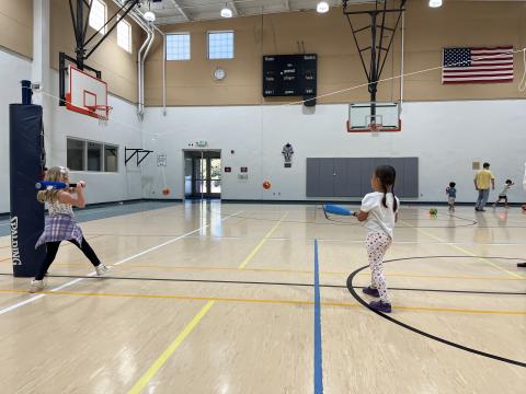 Start Smart participants practice hitting a ball!