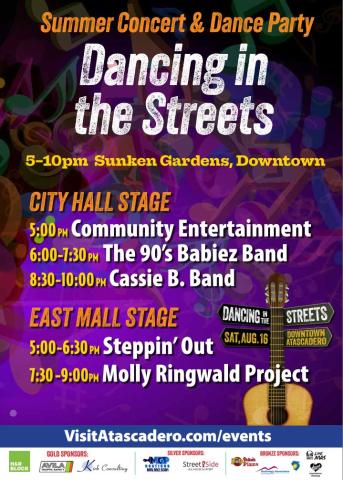 2025 Dancing in the Streets event flyer.
