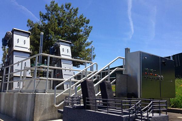 Photo of wastewater treatment plant equipment.